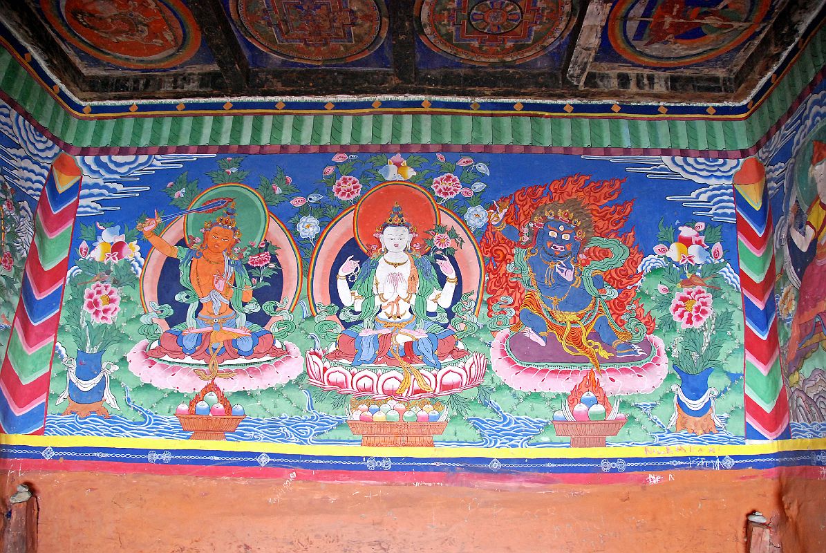 202 Kagbeni Entrance Kani Chorten Paintings Manjushri, Avalokiteshvara,Vajrapani